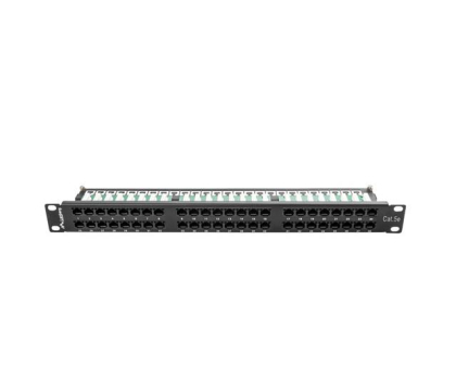 Akcesorium do szafy RACK LANBERG Patch Panel 48 Port 1U Kat.5E czarny PPU5-1048-B